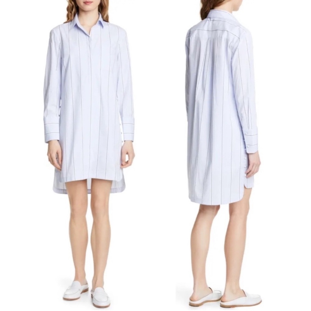 Club Monaco Striped Mini Dress in Blue and White